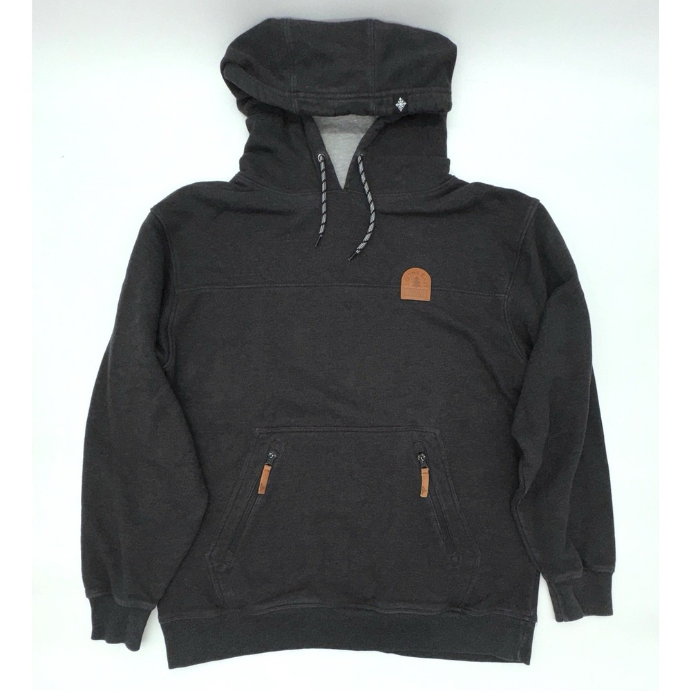 SKI THE EAST Charcoal Gray Hoodie‎ Sweatshirt Zip Kangaroo Pocket Men's L Cotton